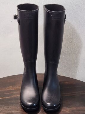Hunter Original Refined Tall Rain Boots Women’s 10 Matte Black Waterproof
